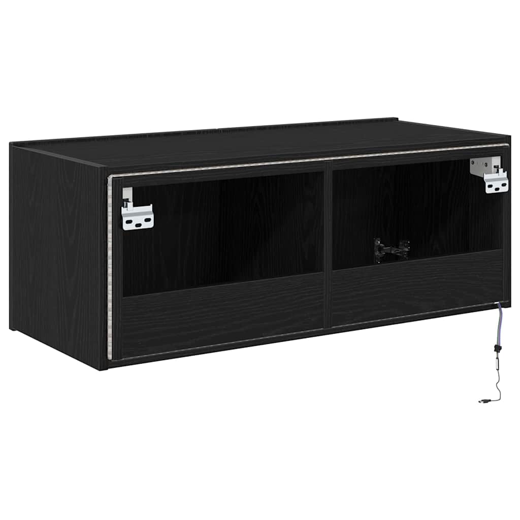 TV sieninė spintelė Juodas ąžuolas 80 x 35 x 31 cm