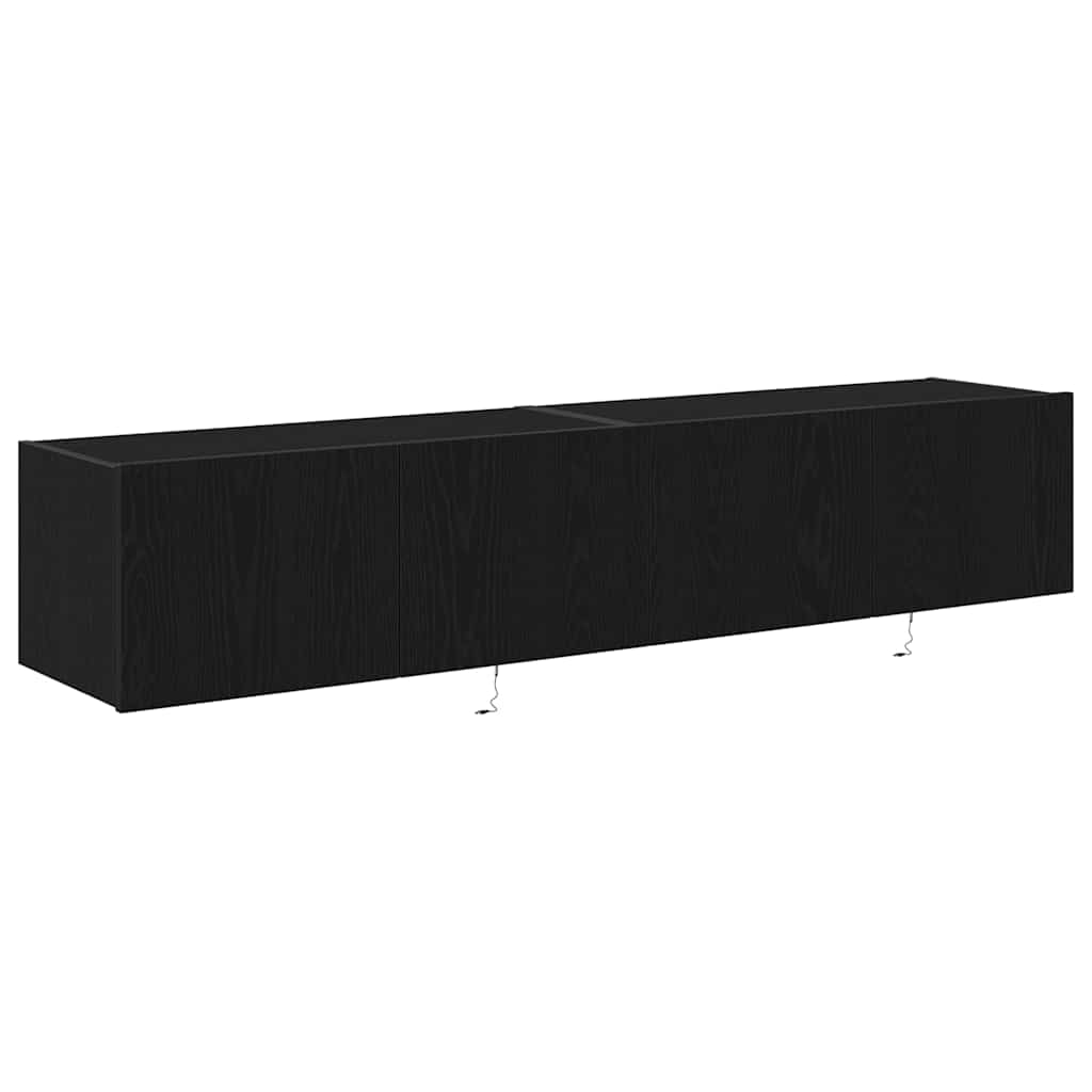 TV wall cabinet 2 pcs Black oak 80 x 35 x 31 cm