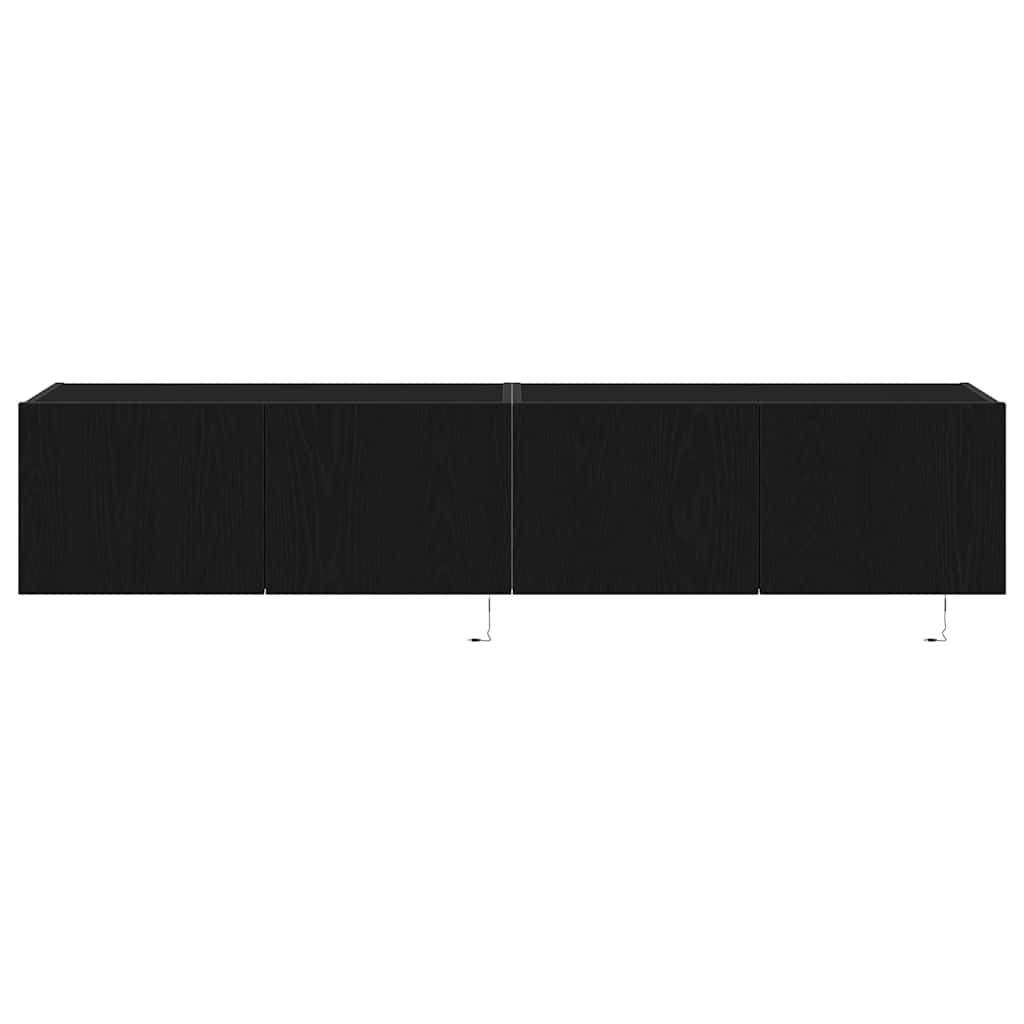 TV wall cabinet 2 pcs Black oak 80 x 35 x 31 cm