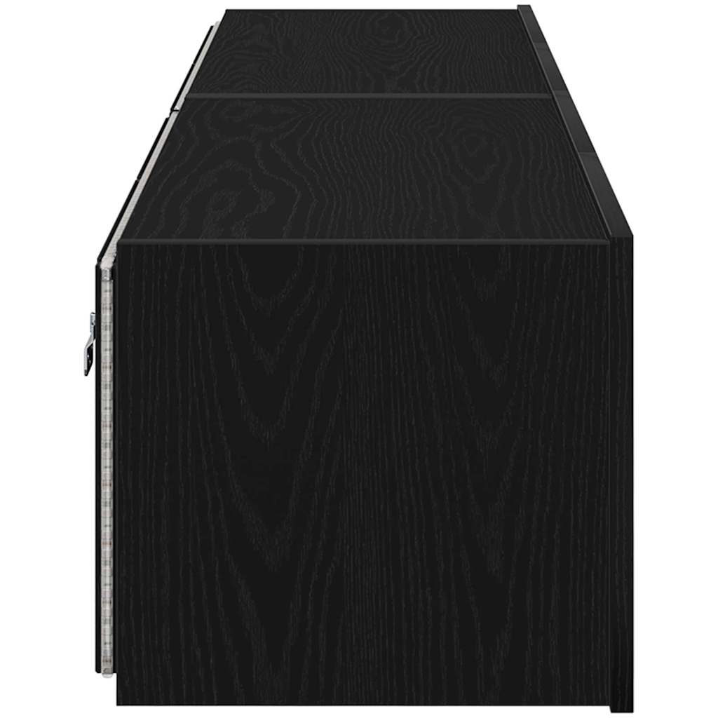TV wall cabinet 2 pcs Black oak 80 x 35 x 31 cm