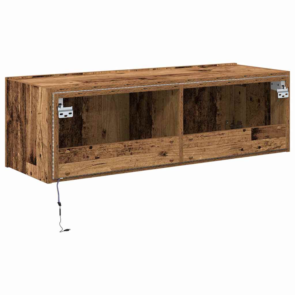 TV sieninė spintelė 2 pcs Senovinis medis 100 x 35 x 31 cm