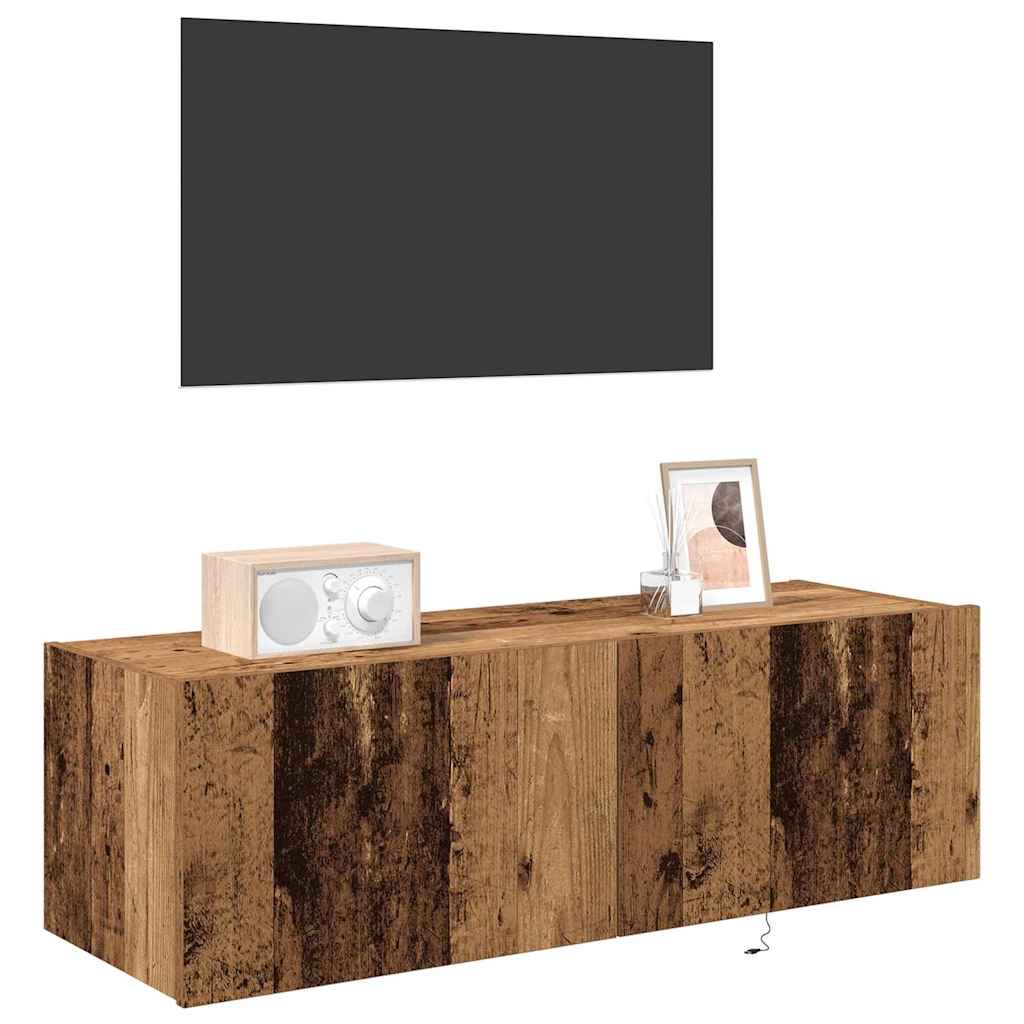 TV sieninė spintelė 2 pcs Senovinis medis 100 x 35 x 31 cm