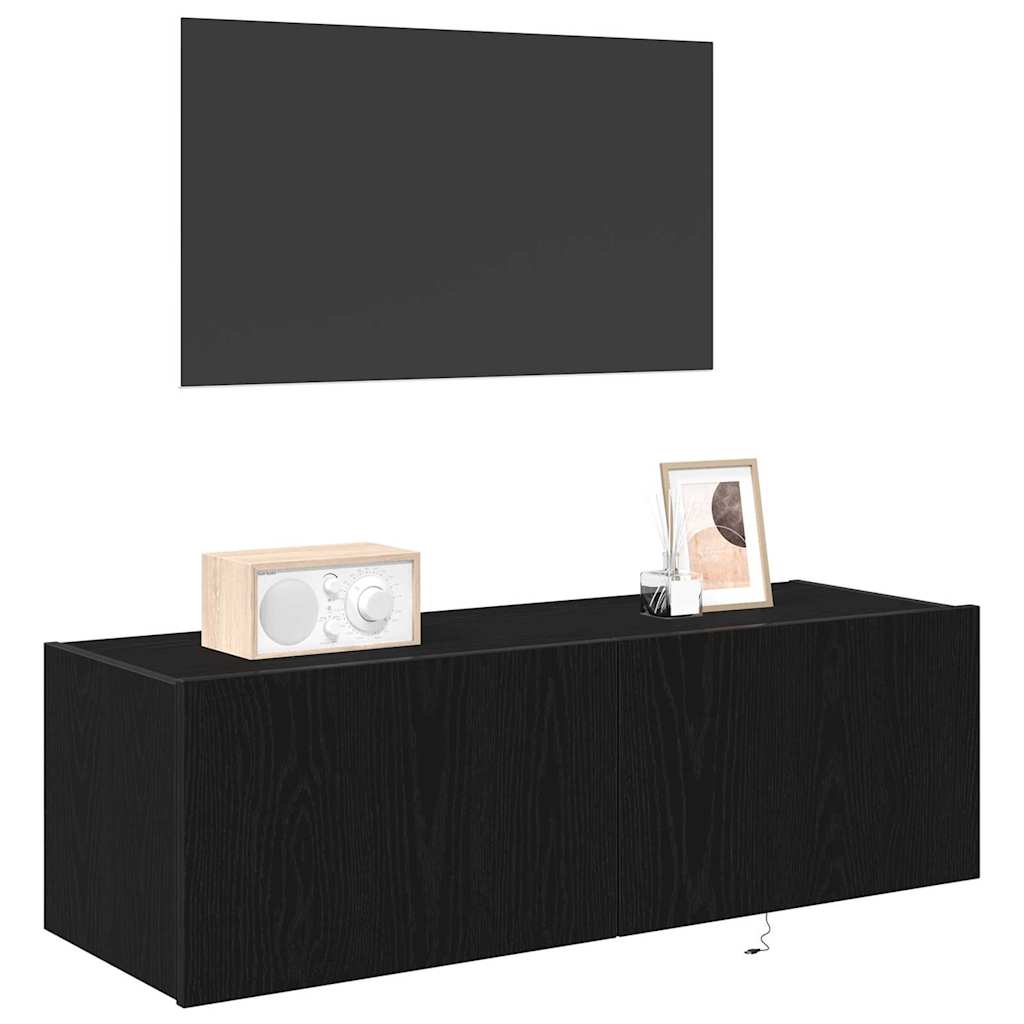 TV sienas skapis 2 gab. Melns ozols 100 x 35 x 31 cm