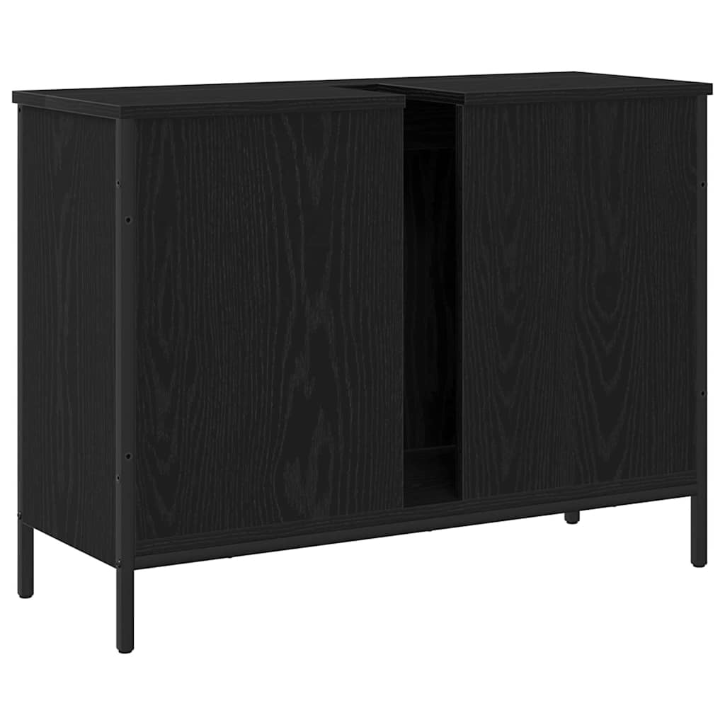Vannas istabas izlietnes skapītis melns ozols 80 x 30 x 60 cm