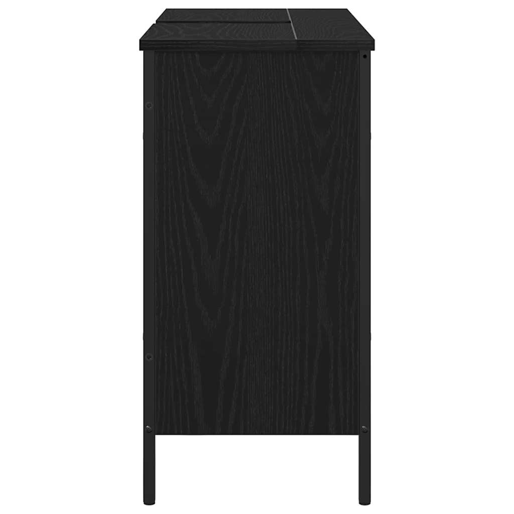 Vannas istabas izlietnes skapītis melns ozols 80 x 30 x 60 cm