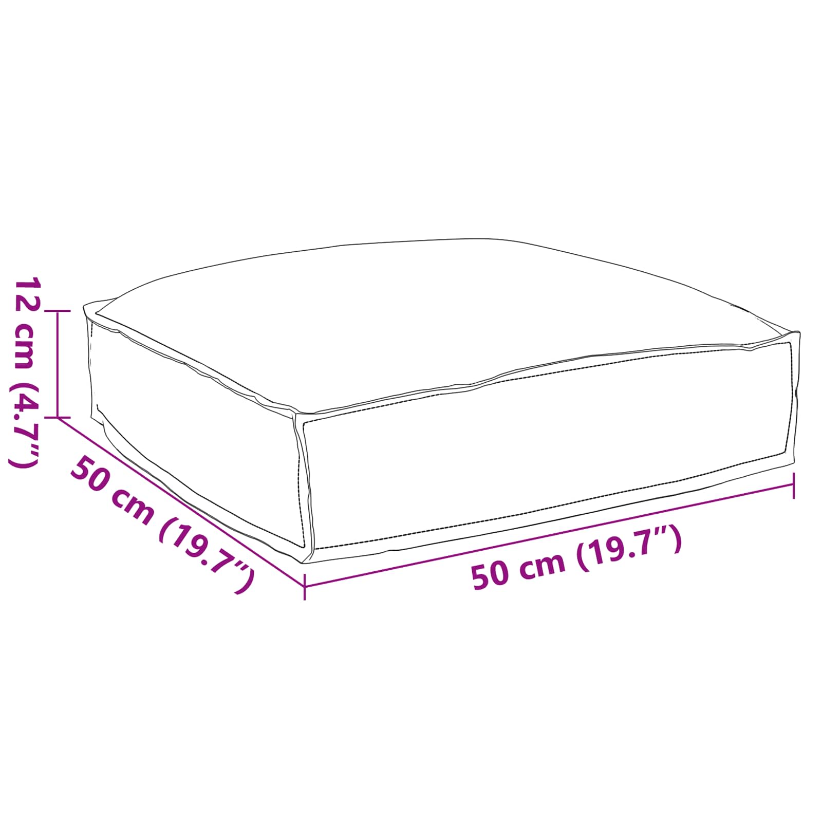 Pagalvėlė Kreminė 50 x 50 x 12 cm Oksfordo audinys