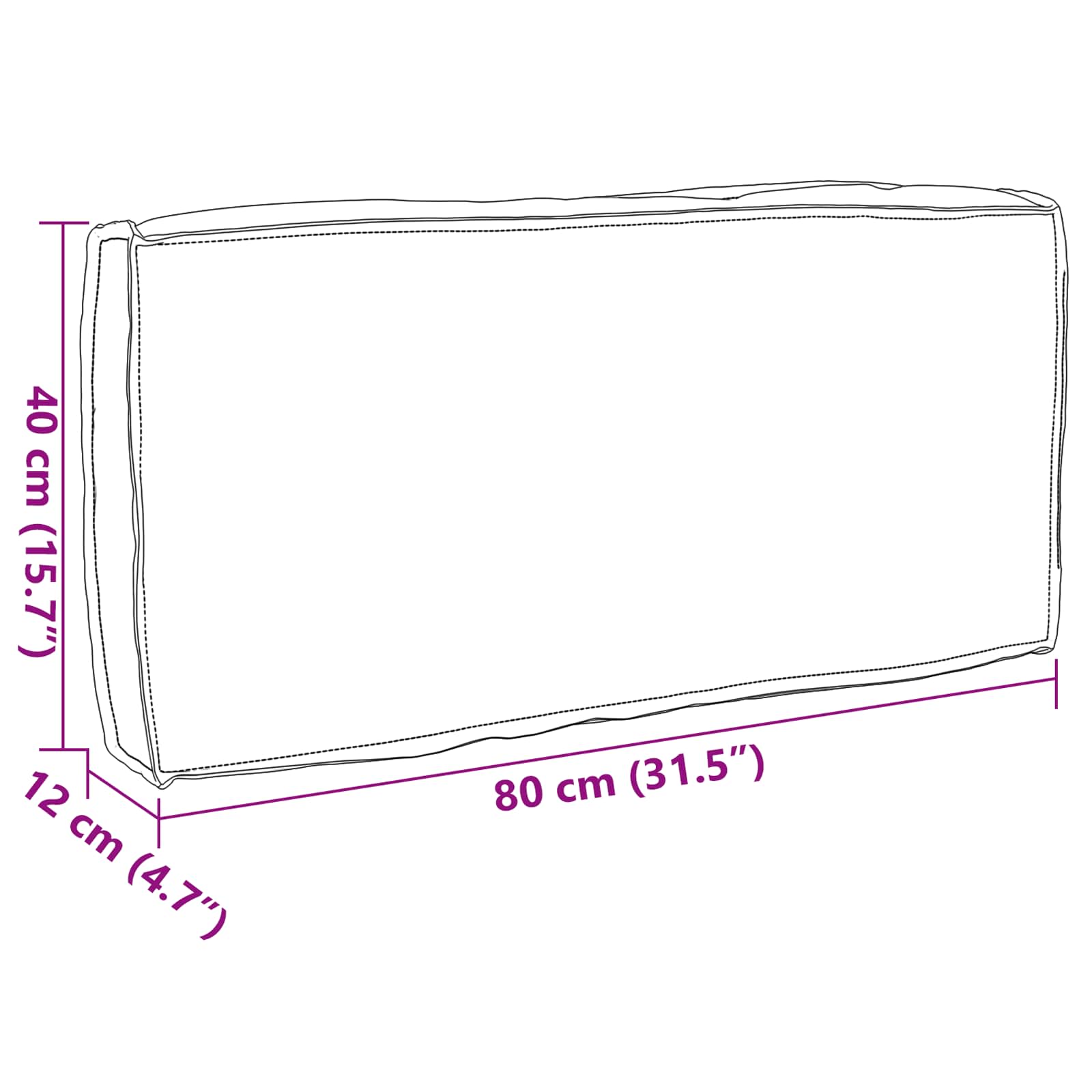 Pagalvėlė Taupe 80 x 40 x 12 cm Oksfordo audinys