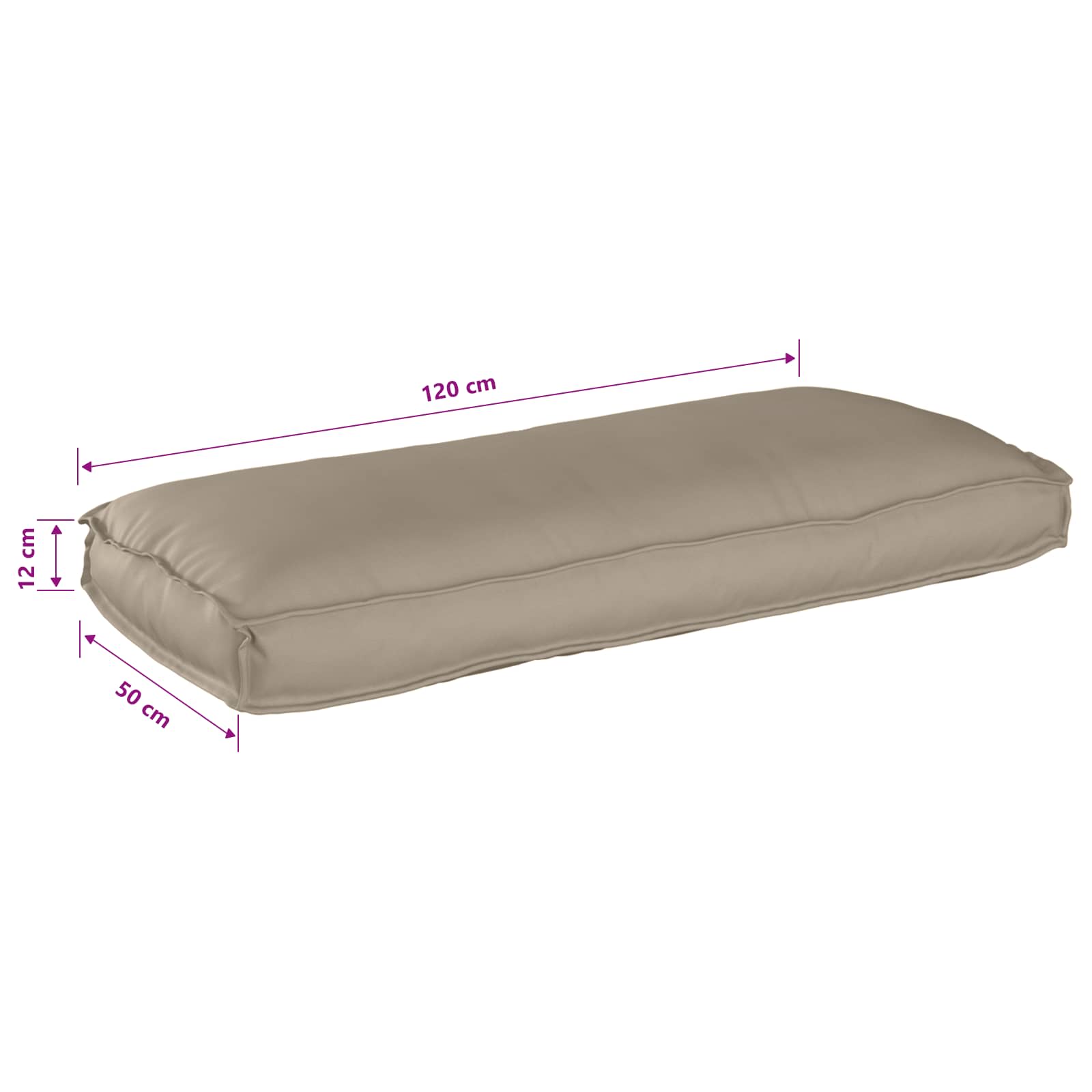 Pagalvėlė Taupe 120 x 50 x 12 cm Oksfordo audinys