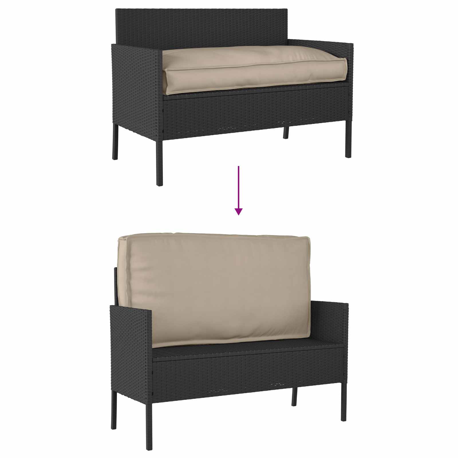 Taupe Pillow 150 x 40 x 8 cm Oxford Fabric
