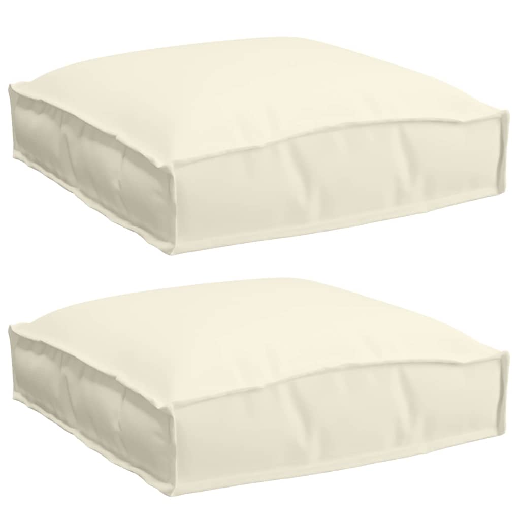 Pagalvėlė 2 pcs Kreminė 40 x 40 x 8 cm Oksfordo audinys