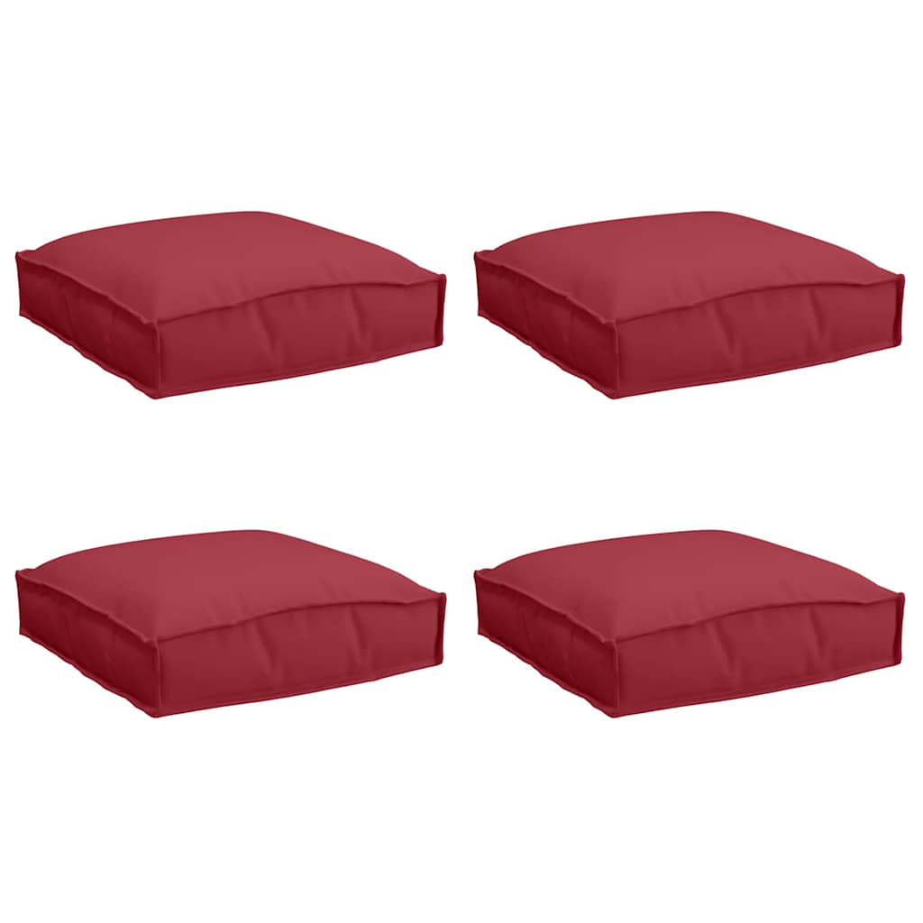 Padėklo pagalvėlė sėdynei 4 pcs Vyno raudona 40 x 40 x 8 cm
