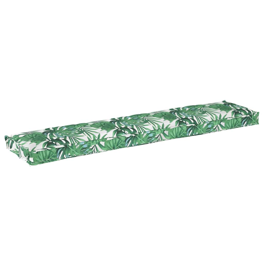 Pallet cushion for a bench, leaf pattern, 180x40x8 cm, Oxford fabric