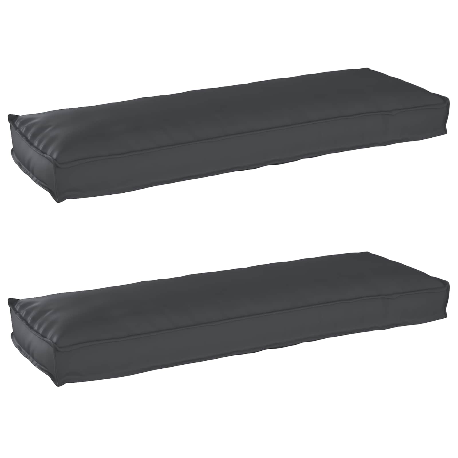 Paletės pagalvės suoleliui 2 vnt Juoda 120x40x8 cm Oxfordo audinys