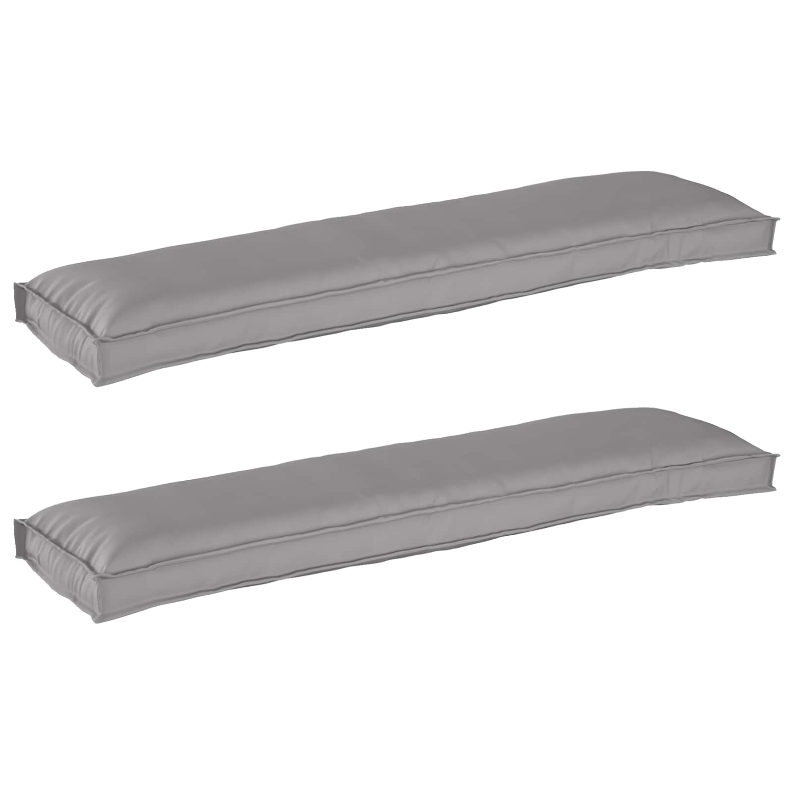 Pallet Cushion Set with Bench 2 pcs Grey 150x40x8 cm Oxford Fabric