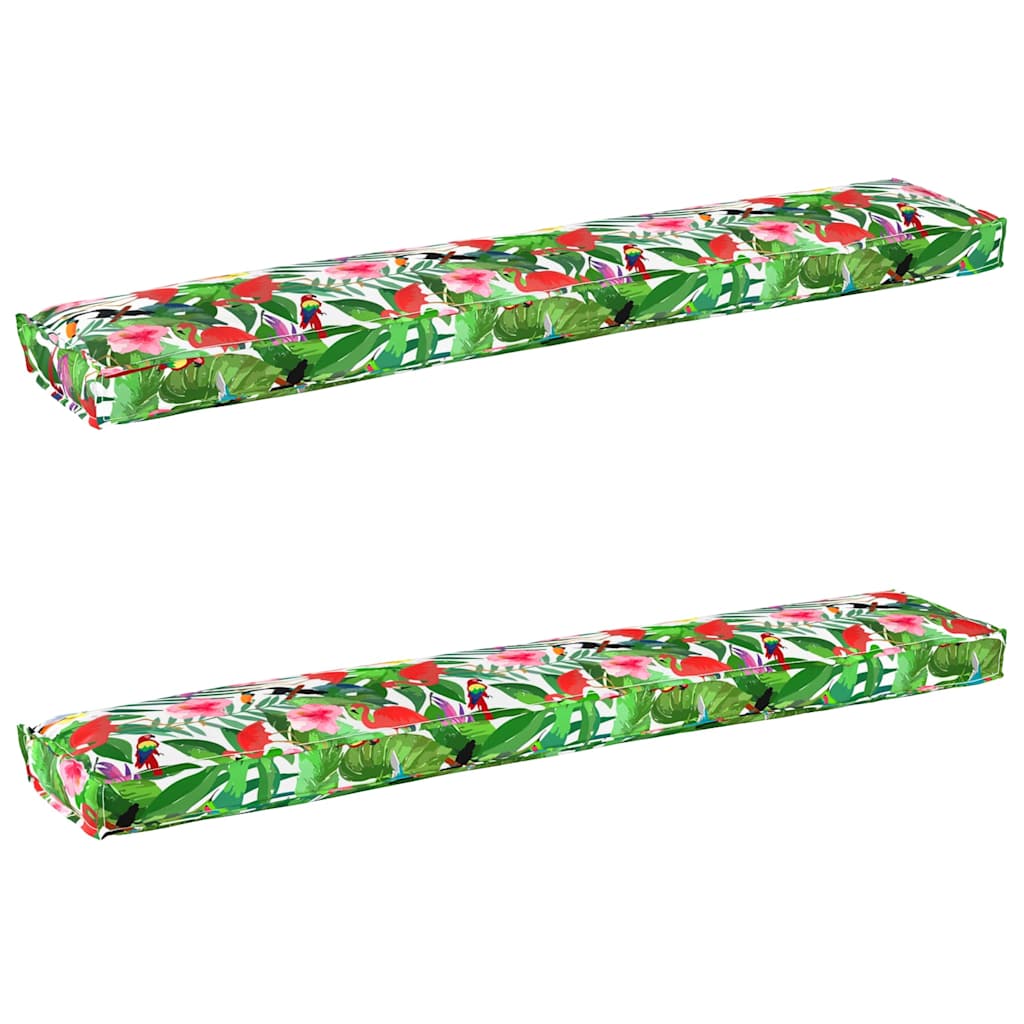 Pallet pagalvėlės sėdynėms 2 vnt Tropinė džiunglė 200x40x8 cm Oxford audinys