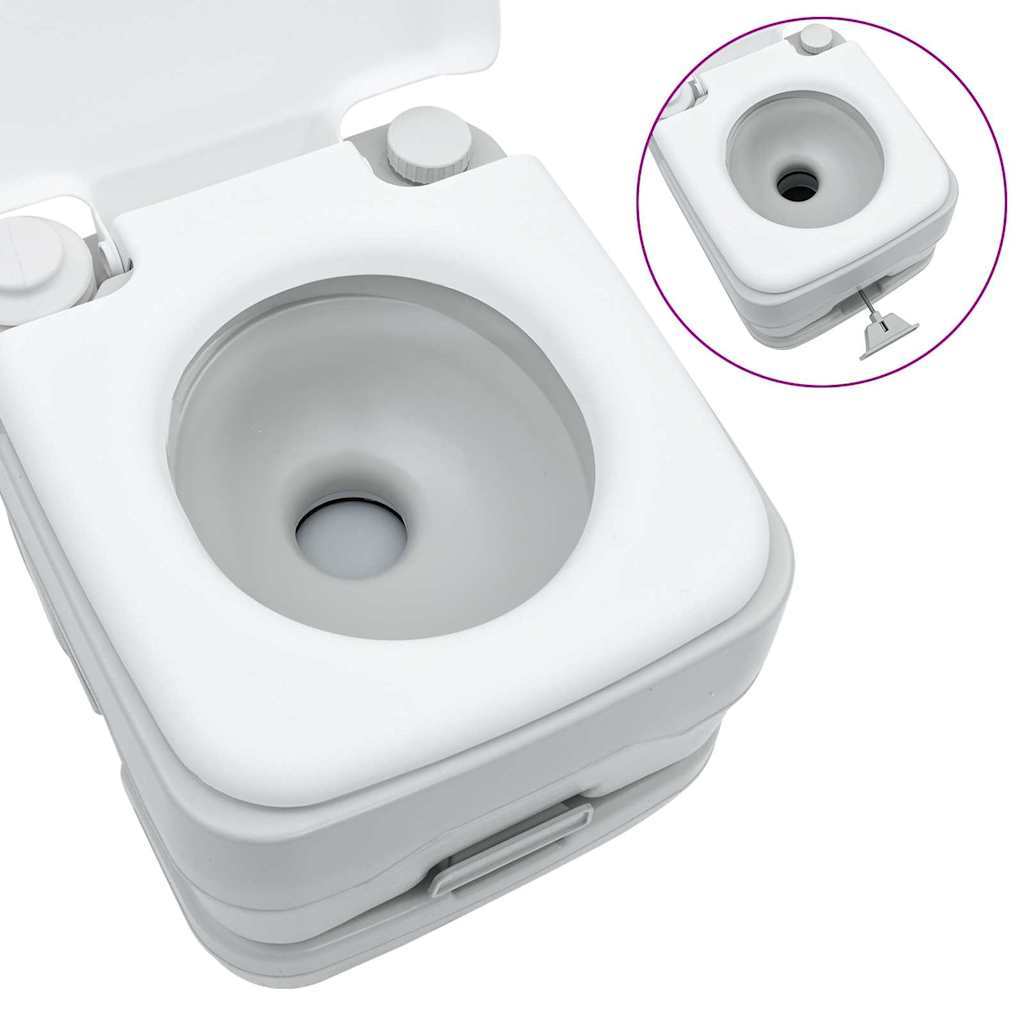 Camping Toilet 2 pcs Grey, White. 50.5 x 33 x 103 cm