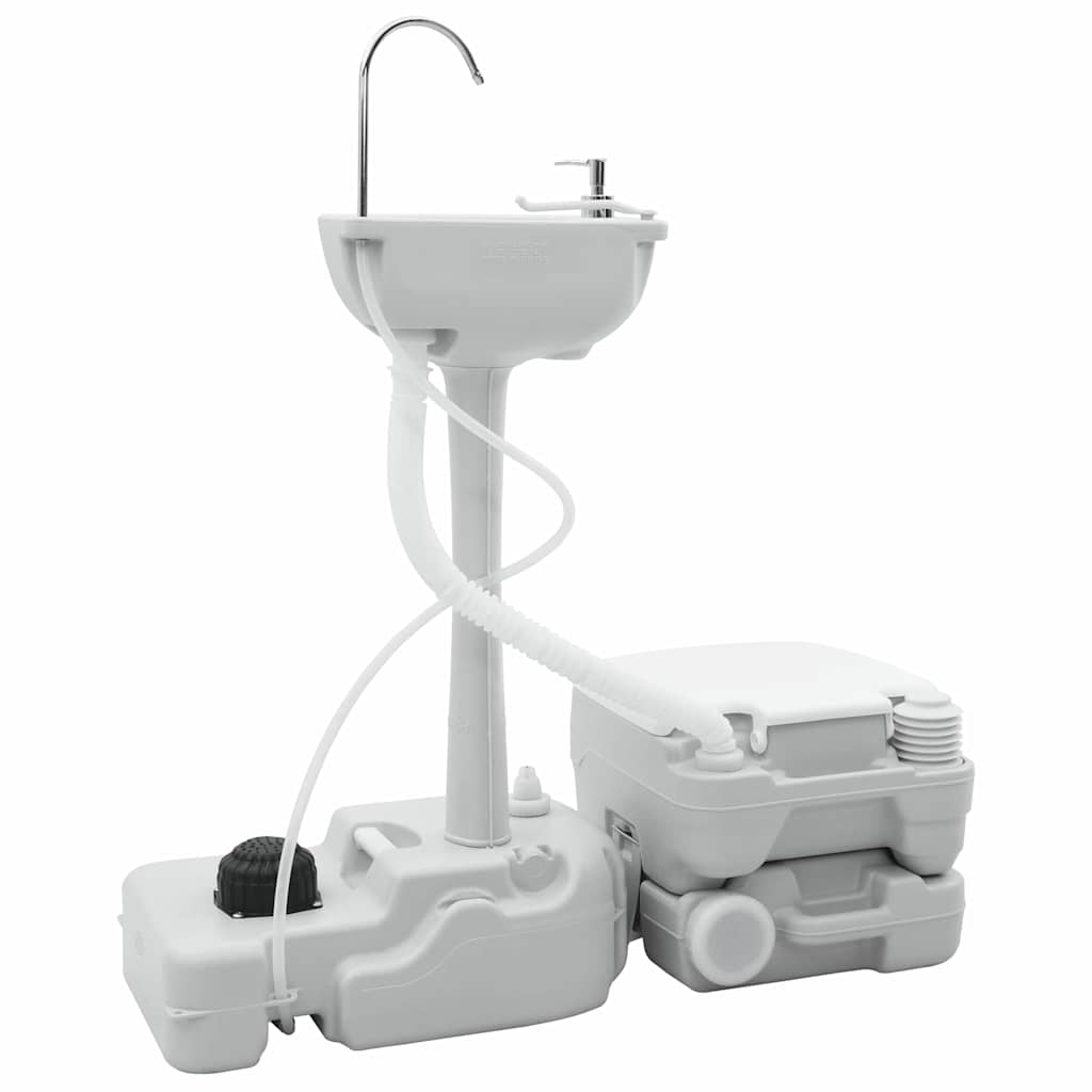 Camping Toilet 2 pcs Grey, White. 50.5 x 33 x 103 cm