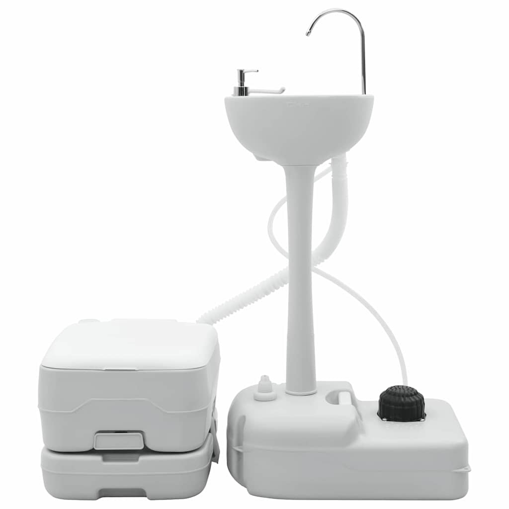 Camping Toilet 2 pcs Grey, White. 50.5 x 33 x 103 cm