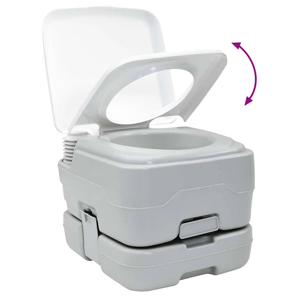 Camping Toilet 2 pcs Grey, White. 50.5 x 33 x 103 cm