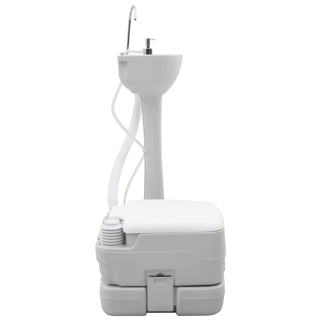 Camping Toilet 2 pcs Grey, White. 50.5 x 33 x 103 cm