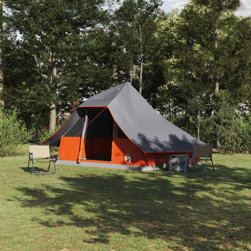 Ģimenes tipi telts Šliks ar jumtu Pelēka, Oranža 364 x 281 x 257 cm