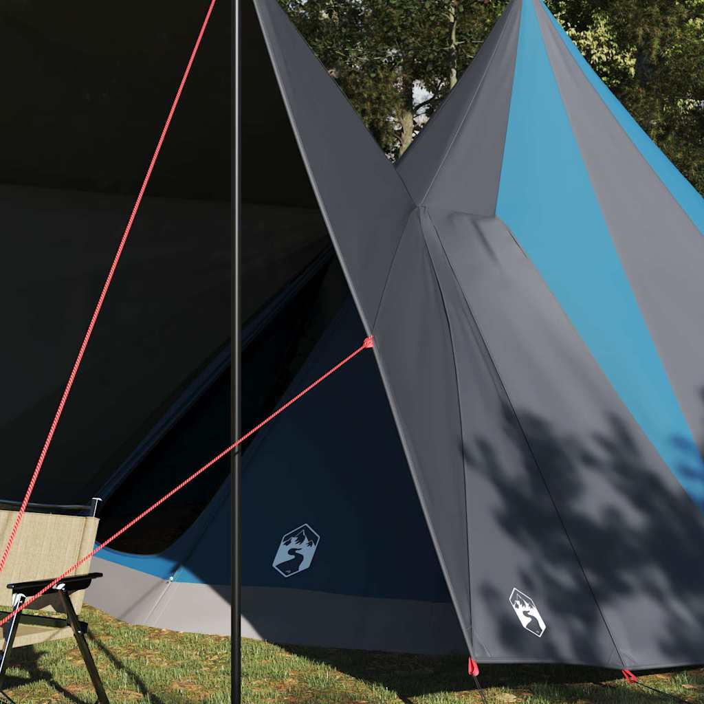 Ģimenes telts Tipi Šlikas ar jumtu Zila, pelēka 510 x 690 x 330 cm