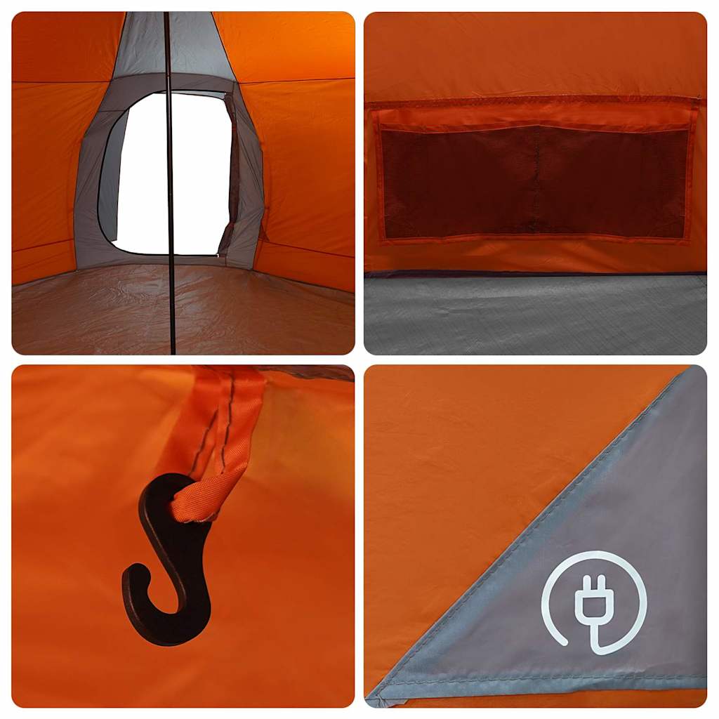 Tipi palapinė Pilka ir oranžinė 492 x 492 x 275 cm audinys