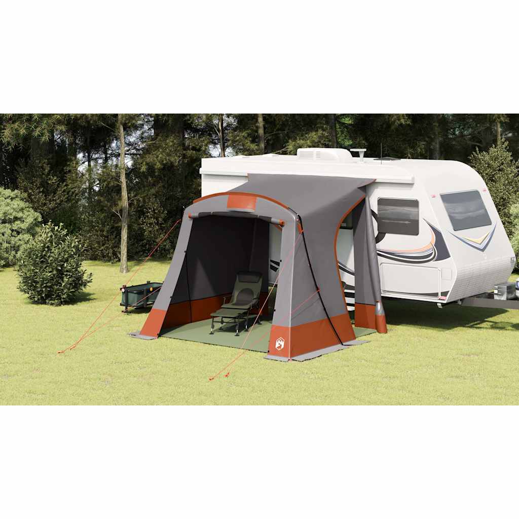 Bagažinės palapinė Pilka ir oranžinė 285 x 255 x 245 cm tafta