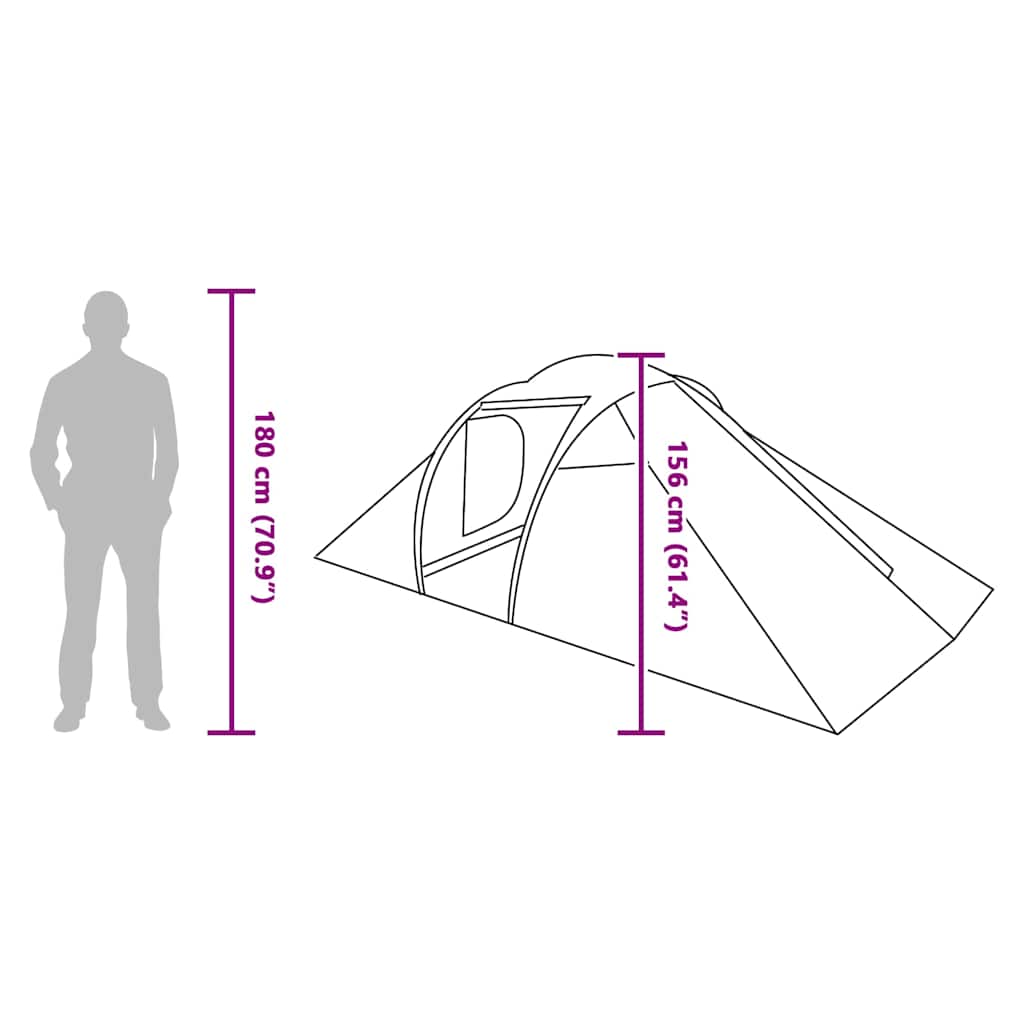 Tent with Roof Green and Black 510 x 240 x 156 cm Polyester