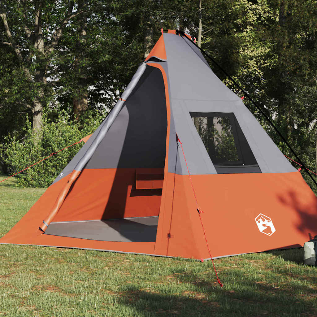 Telts ar jumtu Pelēka un oranža un melna 383 x 338 x 217 cm
