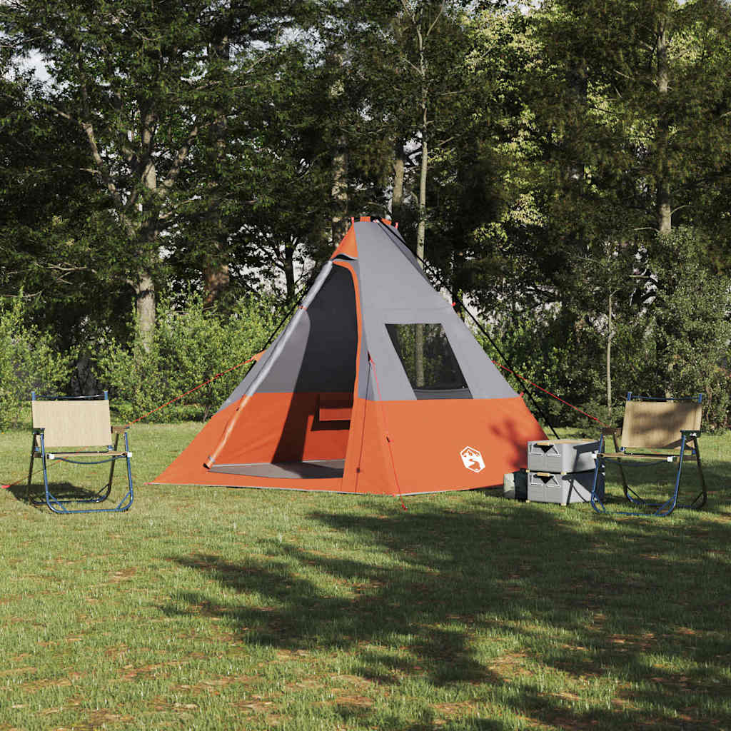 Telts ar jumtu Pelēka un oranža un melna 383 x 338 x 217 cm