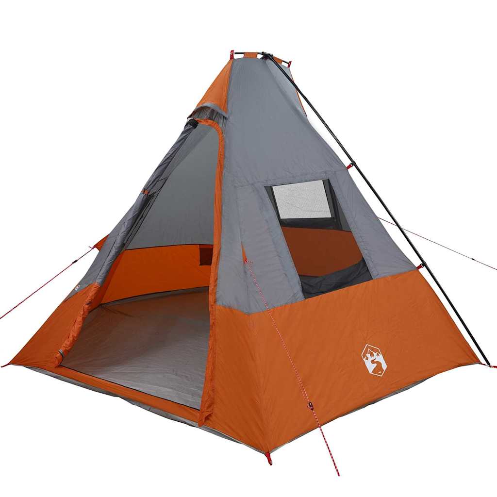 Telts ar jumtu Pelēka un oranža un melna 383 x 338 x 217 cm