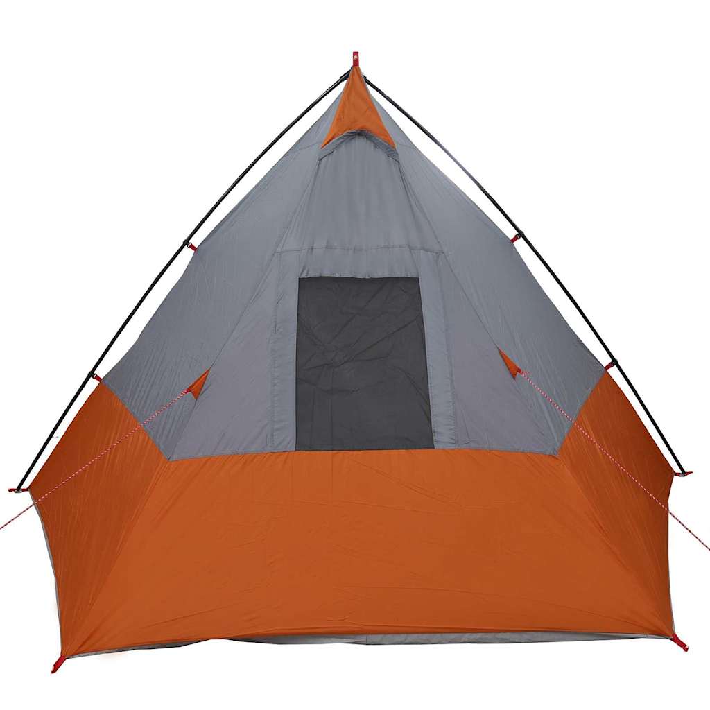 Telts ar jumtu Pelēka un oranža un melna 383 x 338 x 217 cm