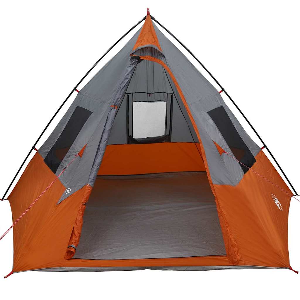 Telts ar jumtu Pelēka un oranža un melna 383 x 338 x 217 cm