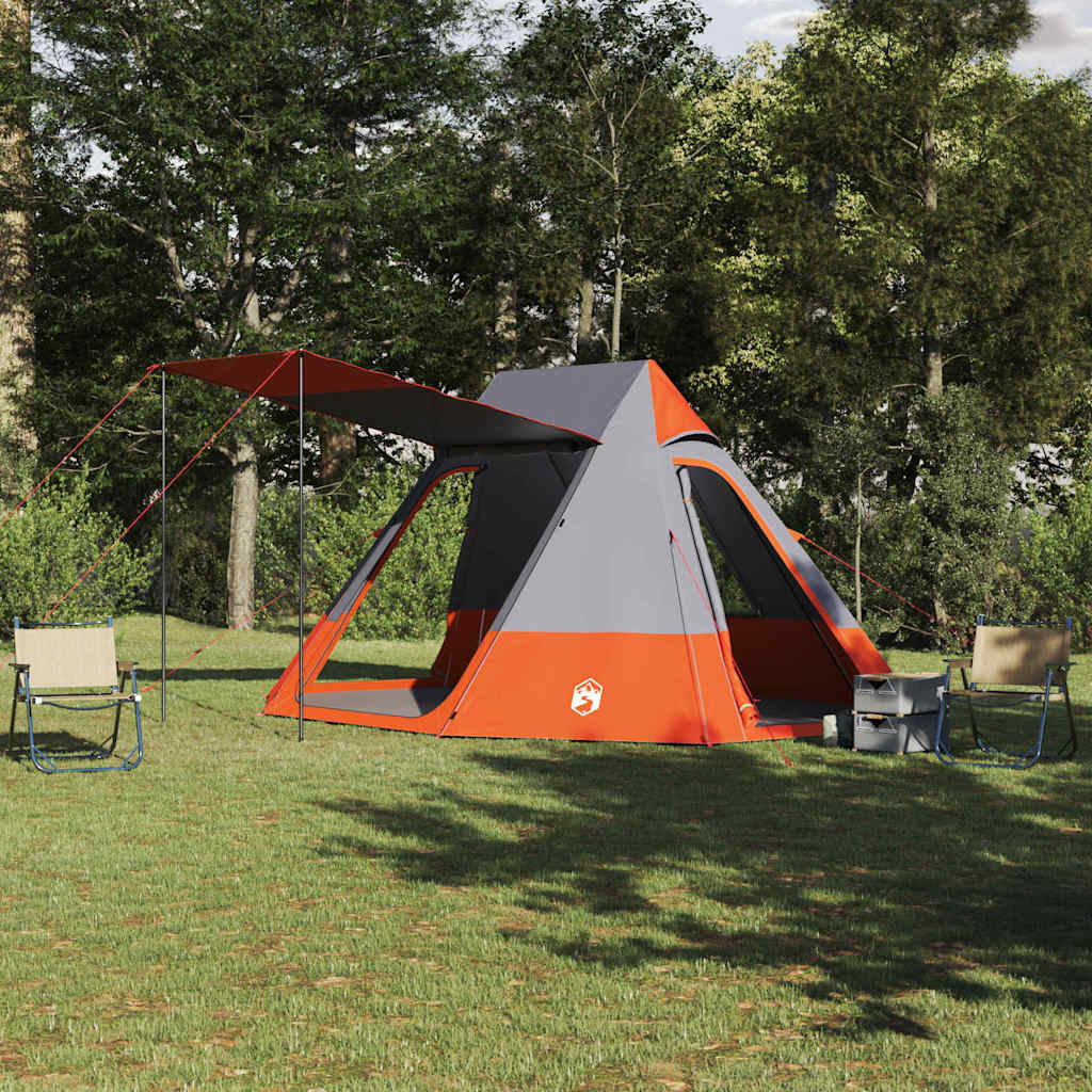 Camping Tent Grey and Orange 482 x 360 x 227 cm