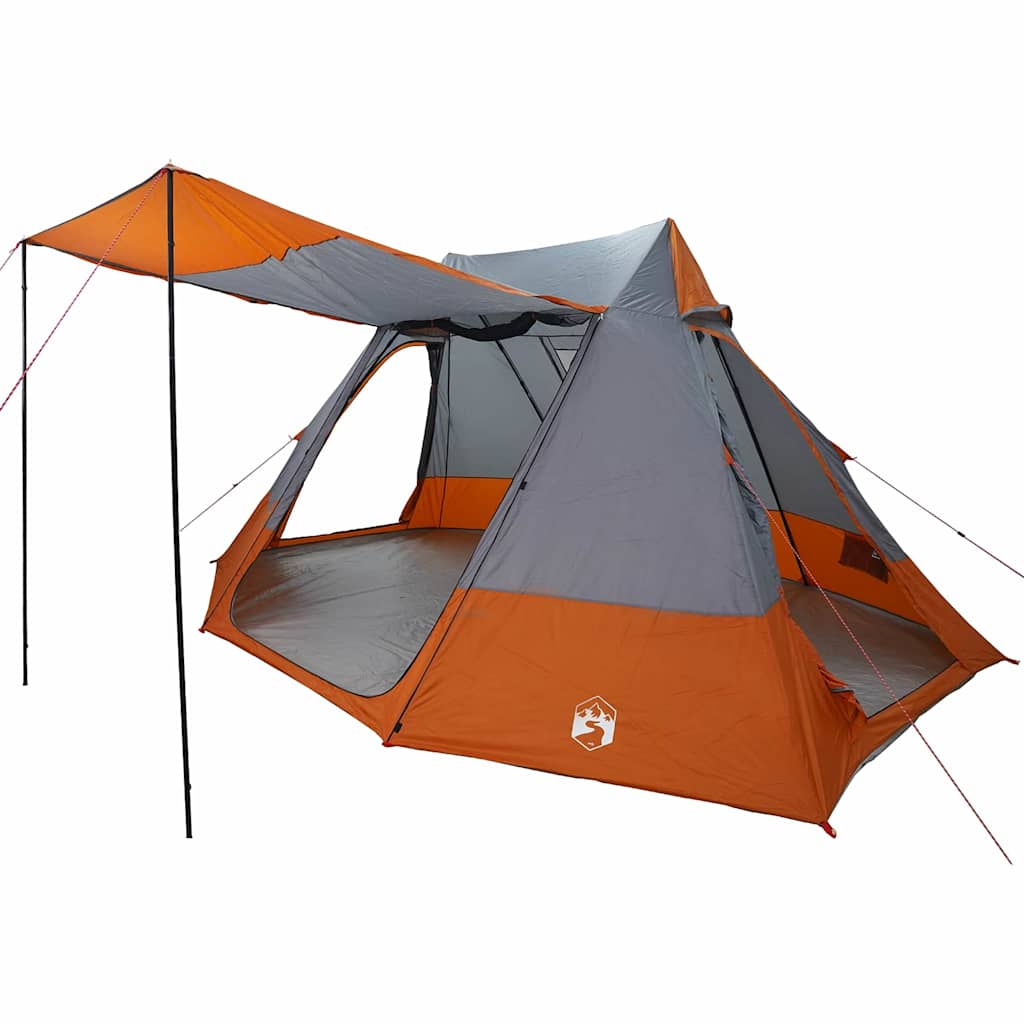 Camping Tent Grey and Orange 482 x 360 x 227 cm