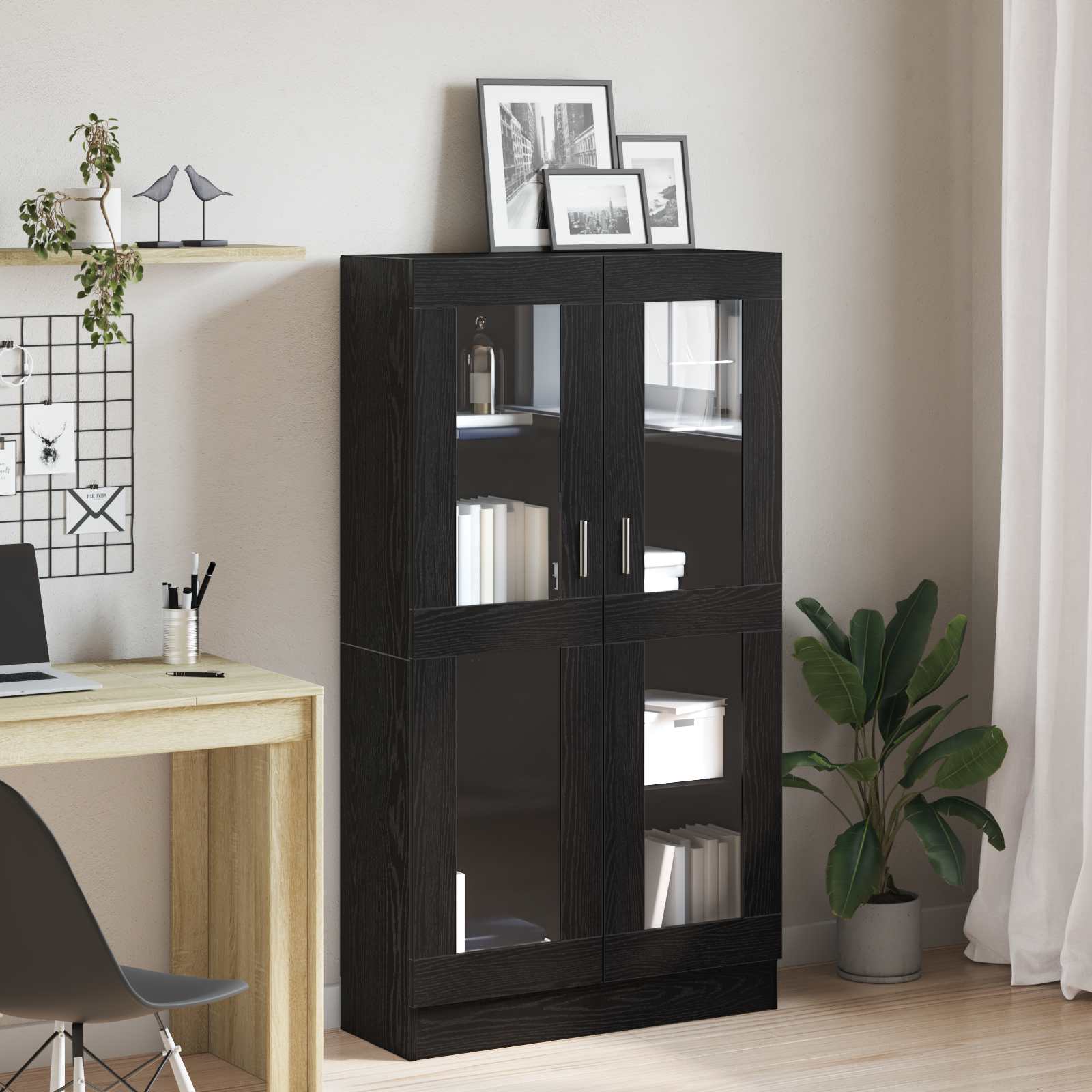 Knygų spinta Juoda 82,5x30,5x150 cm Iš inžinerinės medienos