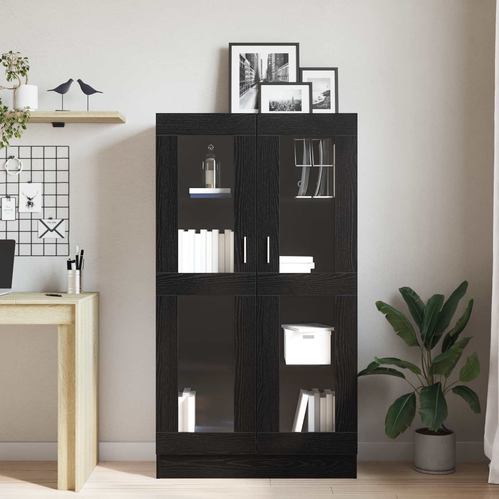 Knygų spinta Juoda 82,5x30,5x150 cm Iš inžinerinės medienos