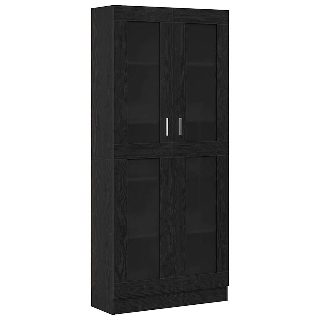 Knygų lentynos 2 vnt Juodos 82,5x30,5x185 cm Išdirbta mediena