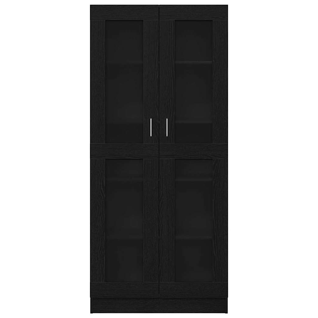 Knygų lentynos 2 vnt Juodos 82,5x30,5x185 cm Išdirbta mediena