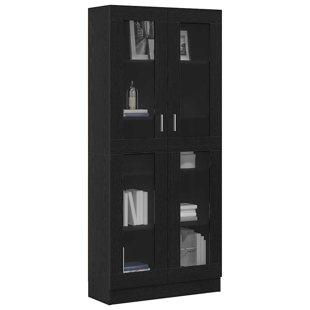 Knygų lentynos 2 vnt Juodos 82,5x30,5x185 cm Išdirbta mediena