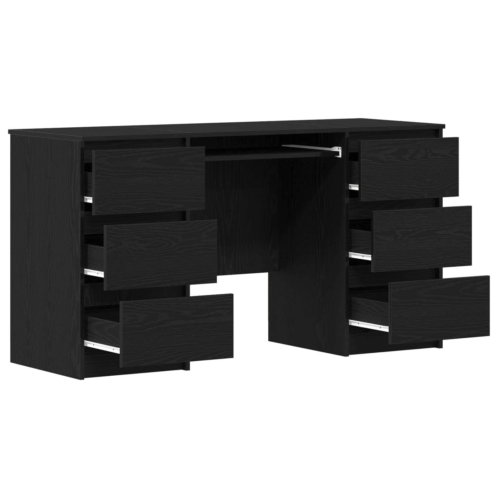 Desks 2 pcs Black 140x50x76 cm Engineered wood