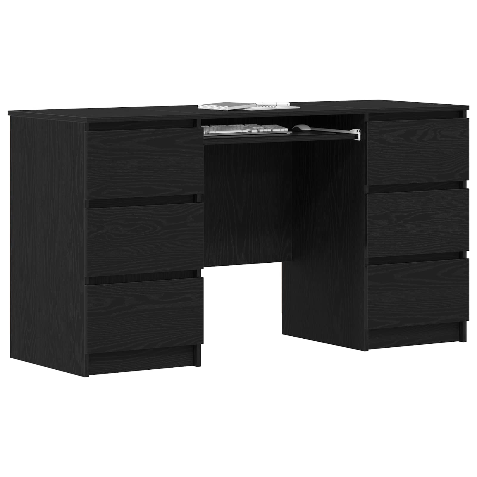 Desks 2 pcs Black 140x50x76 cm Engineered wood