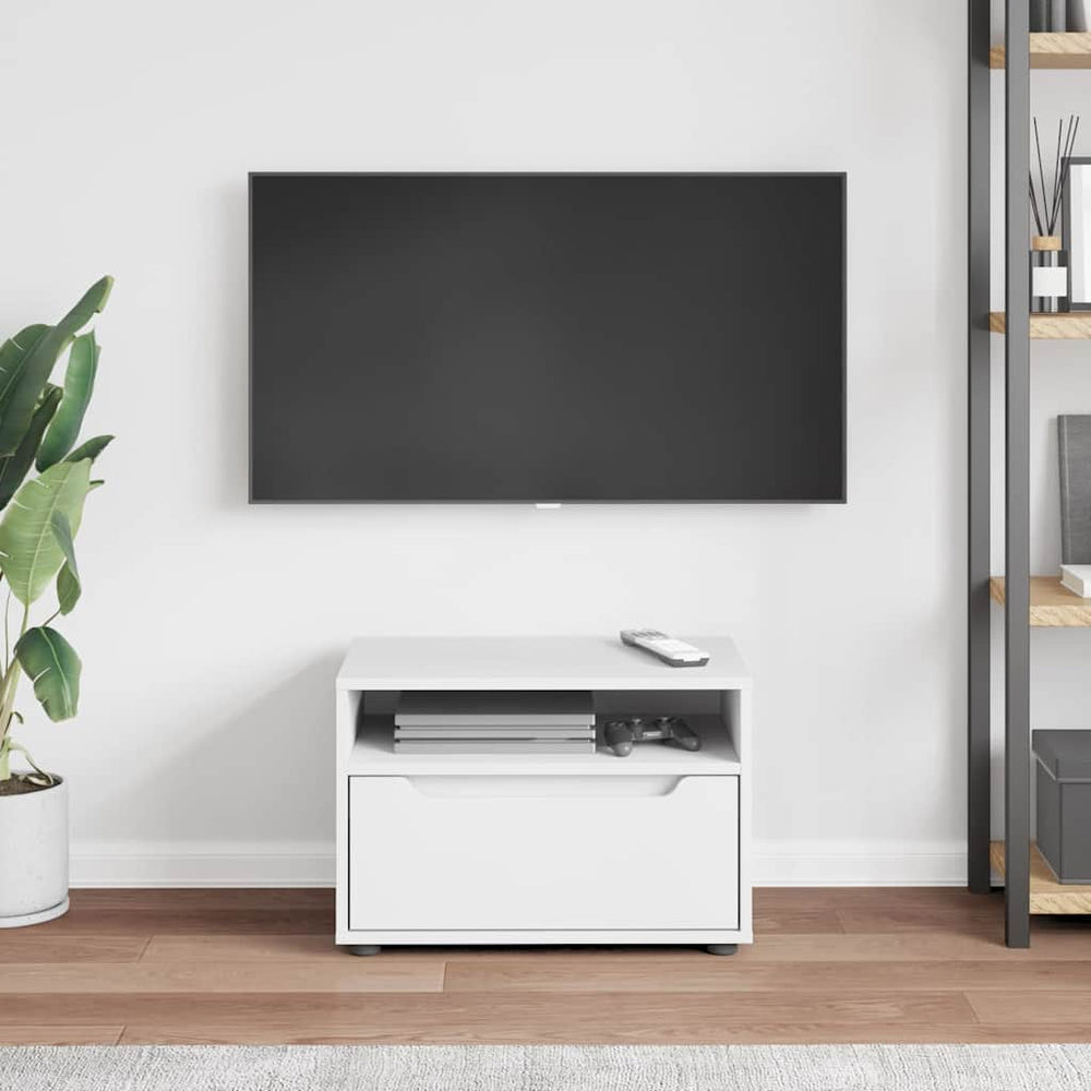 TV spintelė VISNES, balta, 60x40x38 cm, inžinerinė mediena