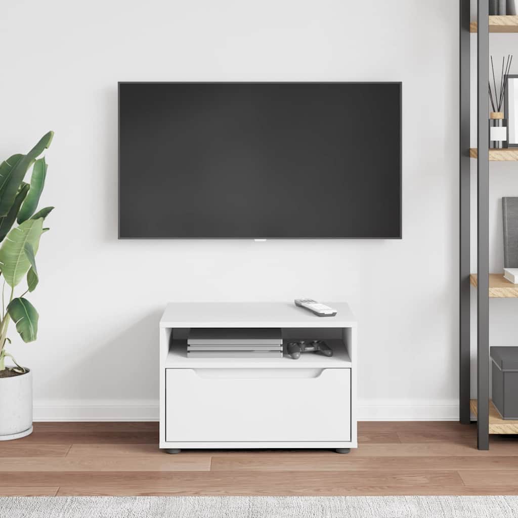 TV spintelė VISNES, balta, 60x40x38 cm, inžinerinė mediena