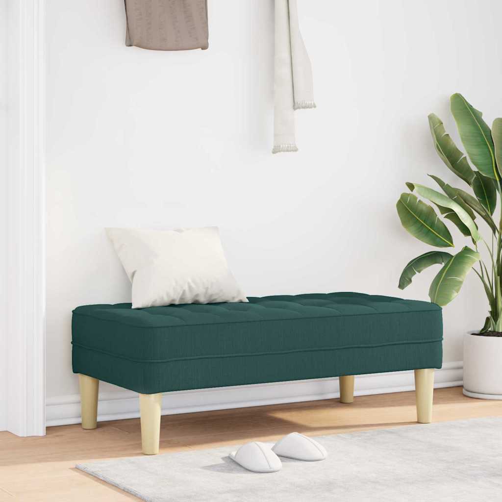 Bench with cushion Dark green 113 x 57 x 39 cm fabric