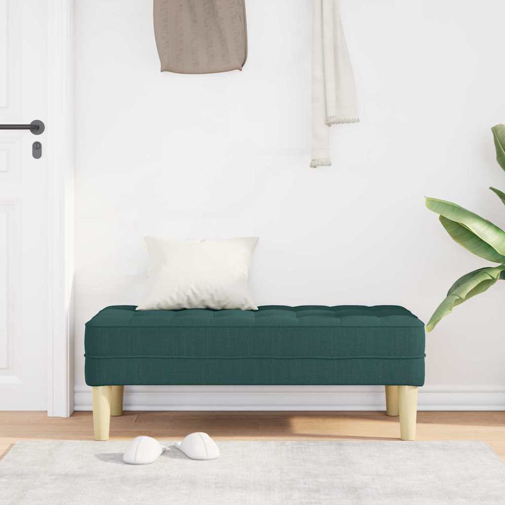 Bench with cushion Dark green 113 x 57 x 39 cm fabric