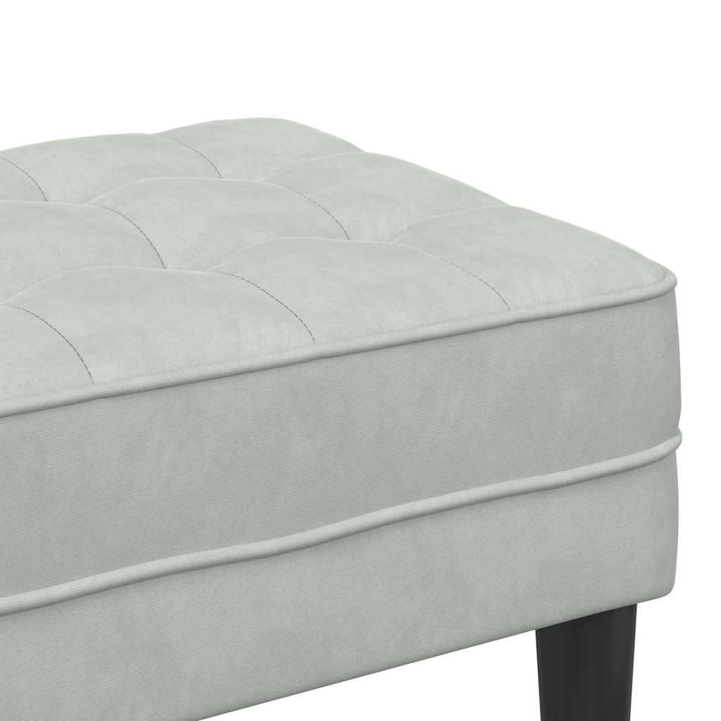 suoliukas su pagalve Šviesiai pilka 113 x 57 x 39 cm Aksomas