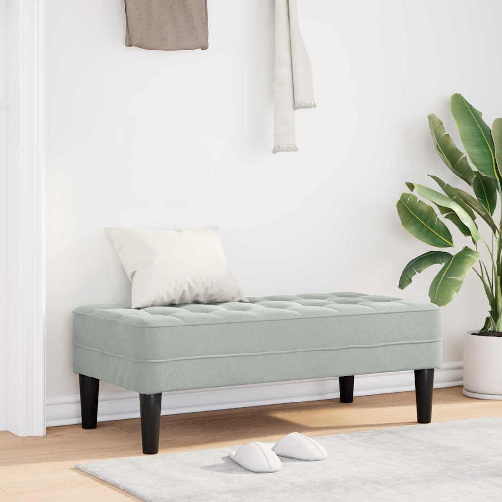 suoliukas su pagalve Šviesiai pilka 113 x 57 x 39 cm Aksomas