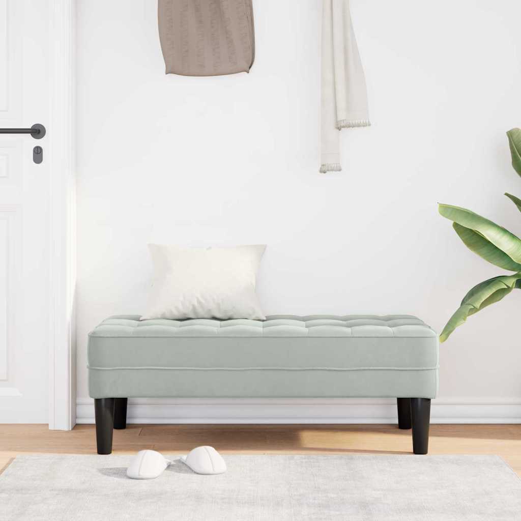 suoliukas su pagalve Šviesiai pilka 113 x 57 x 39 cm Aksomas